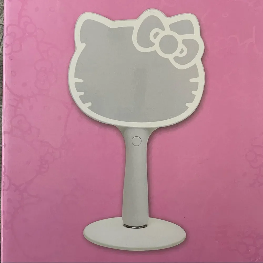 Impressions Hello Kitty LED Hand Mirror with Standing Base New In Box White